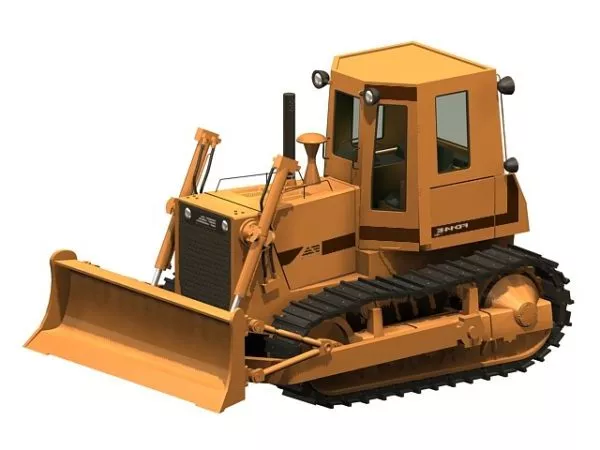 Old Bulldozer Truck 3d model