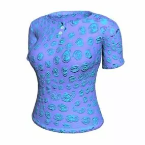 Girl Fashion Henley Shirt 3d model
