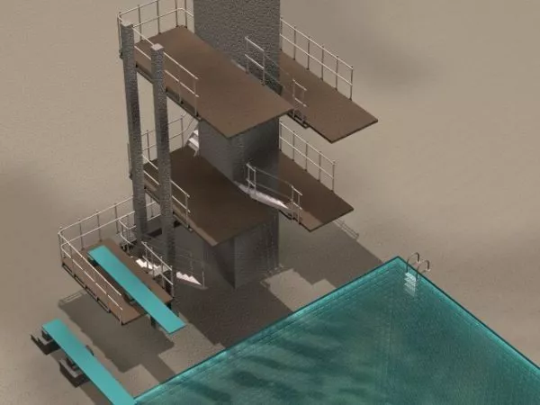 High Board Diving Apparatus 3d model High Board Diving Apparatus 3d model