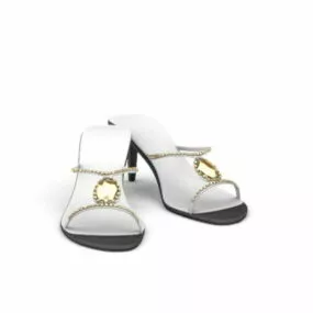 Fashion High Heel Flip Flops 3d model