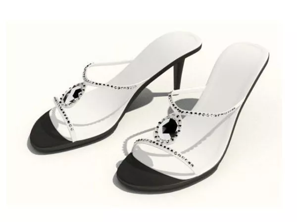 Red Platform High Heel Shoes 3d model