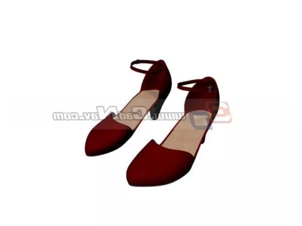 White Skate Shoes 3d model