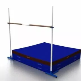 Sport High Jump Mat And Bar 3d model