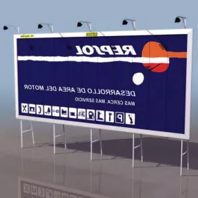 Highway Street Fence Billboard 3d model