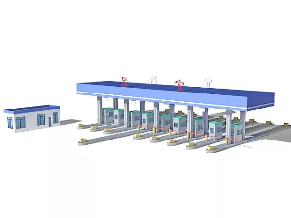Highway Toll Booth Building 3d model Highway Toll Booth Building 3d model