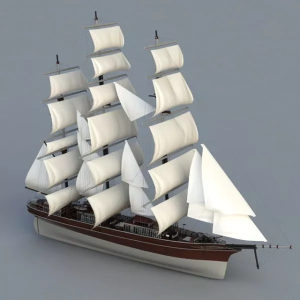 Merchant Sailing Vessel 3d model