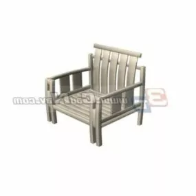 Wooden Leisure Chair 3d model