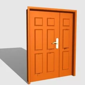 Wooden Home Exterior Front Door 3d model