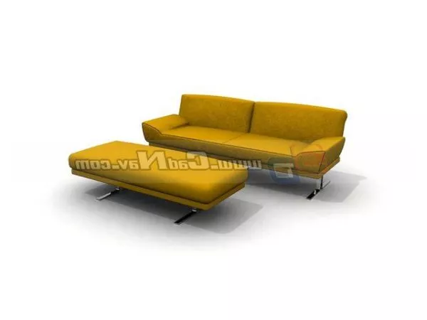 Home Furniture Loveseat With Stool 3d model Home Furniture Loveseat With Stool 3d model