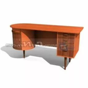 Wooden Home Office Table 3d model