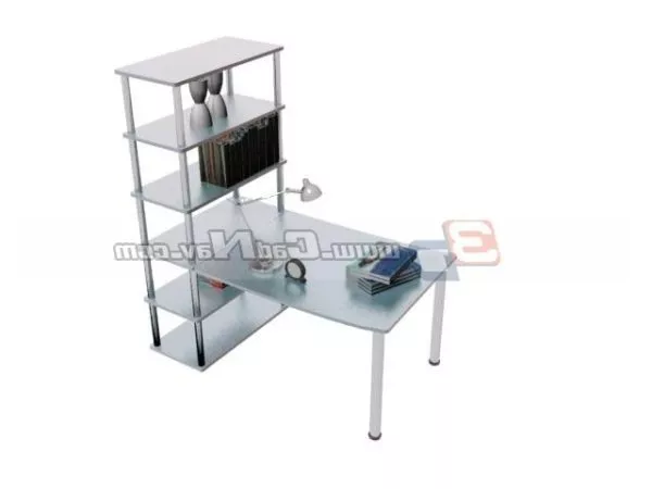 Furniture Writing Desk With Bookshelf 3d model Furniture Writing Desk With Bookshelf 3d model