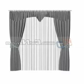Hotel Window Curtain And Drape 3d model