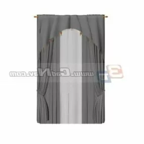 Hotel Window Curtain And Sheer Drapery 3d model
