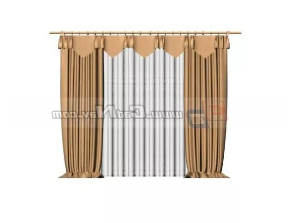 Hotel Drape Blackout Window Curtain 3d model Hotel Drape Blackout Window Curtain 3d model