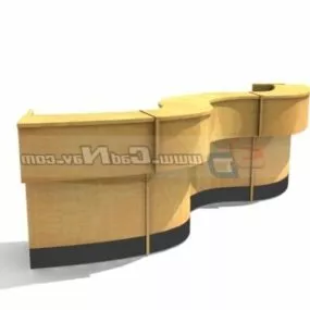 Hotel Furniture Front Counter Desk 3d model