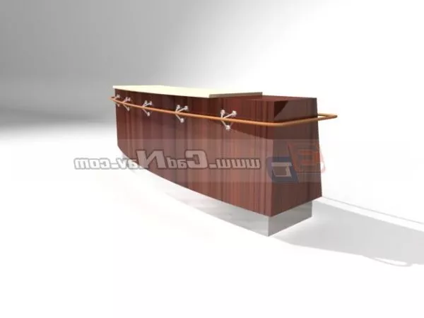 Curved Reception Office Desk Workstation 3d model
