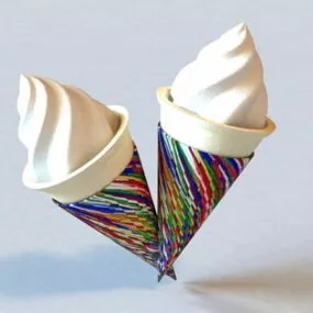 Two Ice Cream Cone 3d model