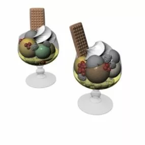 Ice Cream Dessert Cup 3d model