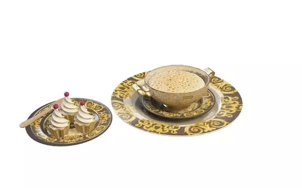 Ice Cream Soup Food Set 3d model Ice Cream Soup Food Set 3d model