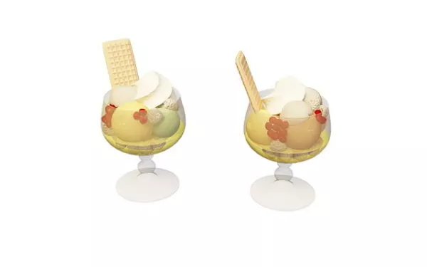Ice Cream Glasses Set 3d model