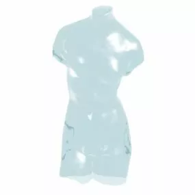 European Ice Sculpture Woman Bust 3d model