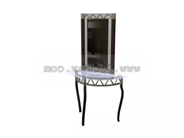 Dressing Table With Rectangular Mirror 3d model