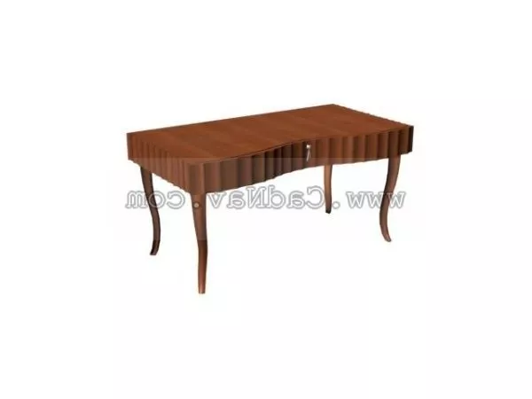 Bedroom Dressing Table With Rectangular Mirror 3d model