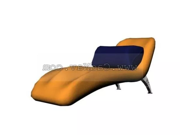 Blue Chaise Longue Recliner Style 3d model
