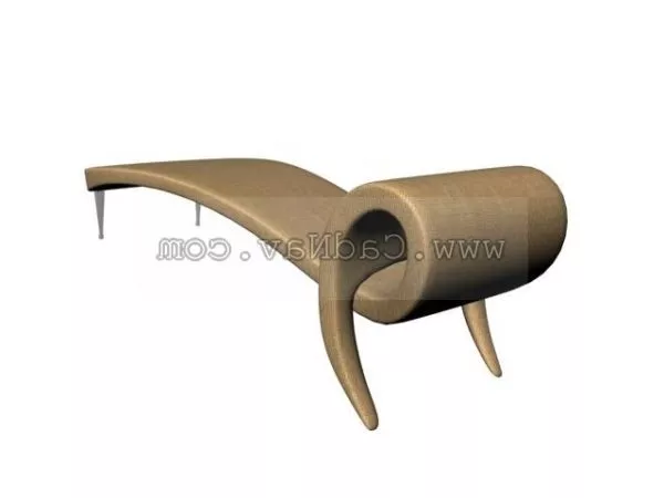 Blue Chaise Longue Recliner Style 3d model