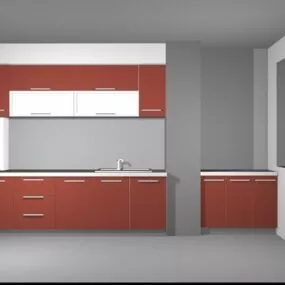 Indian Home Kitchen Design 3d model