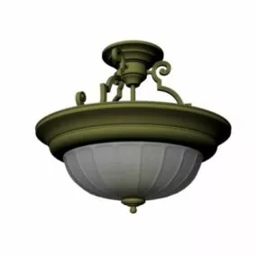 Indoor Antique Brass Hanging Ceiling Lamp 3d model
