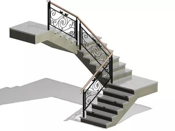 Stair Case Decorative Handrails 3d model
