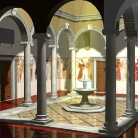 Western Castle Patio Fountain 3d model