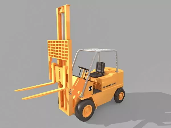 Yellow Forklift Vehicle 3d model