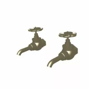 Industrial Brass Water Faucet 3d model