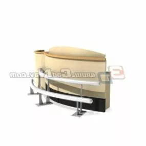 Information Wooden Desk 3d model