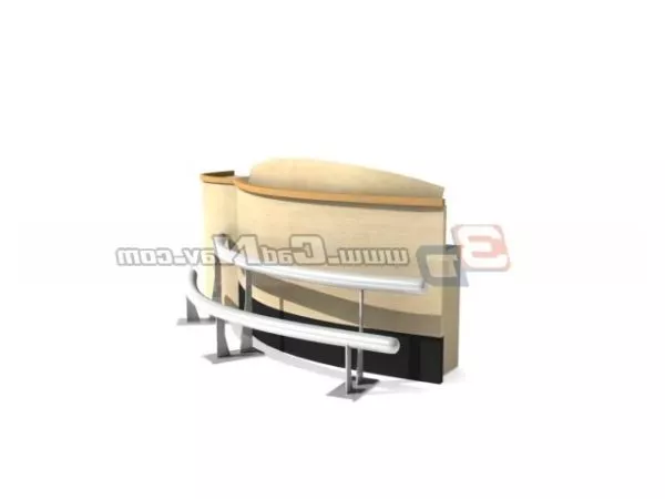 Reception Desk Curved Form 3d model