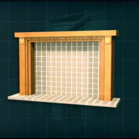 Brick Fireplace 3d model