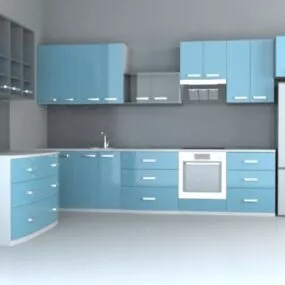Integrated L Kitchen Design 3d model
