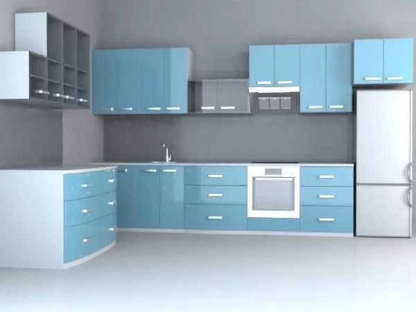 Integrated L Kitchen Design 3d model Integrated L Kitchen Design 3d model