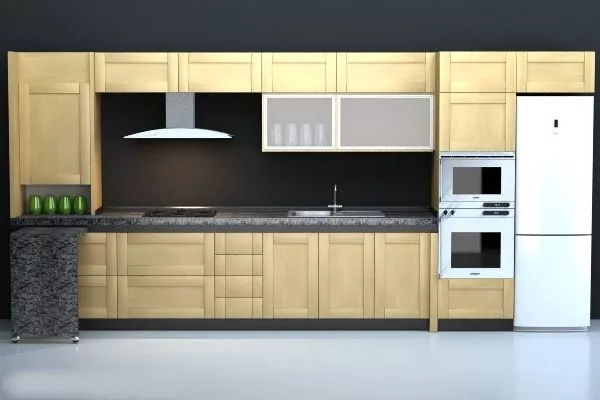 Apartment One Side Kitchen 3d model Apartment One Side Kitchen 3d model
