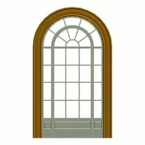 Arched French Doors Design 3d model