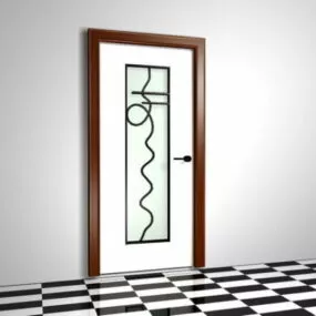 Interior Door With Glass 3d model