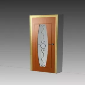 Interior Door Furniture With Glass Inside 3d model