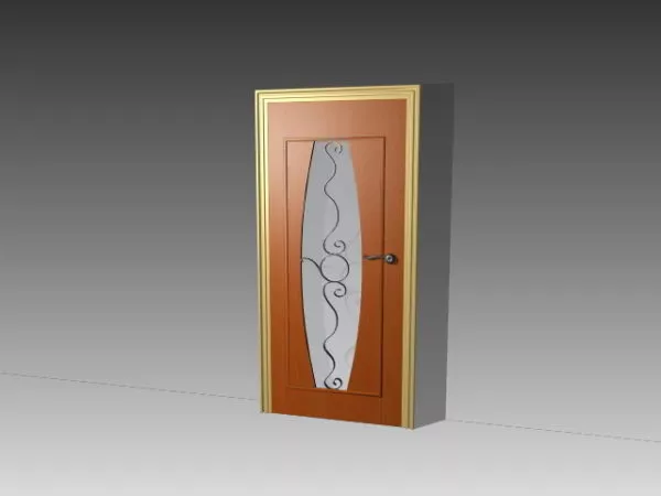Interior Door Furniture With Glass Inside 3d model Interior Door Furniture With Glass Inside 3d model