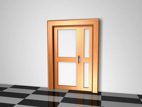 Interior Home Door With Lites 3d model Interior Home Door With Lites 3d model