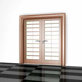 Home Design Double Doors With Glass 3d model