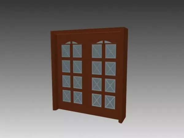 Indoor French Door Frosted Glass 3d model Indoor French Door Frosted Glass 3d model