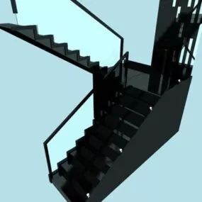 Modern Design Interior Marble Staircase 3d model