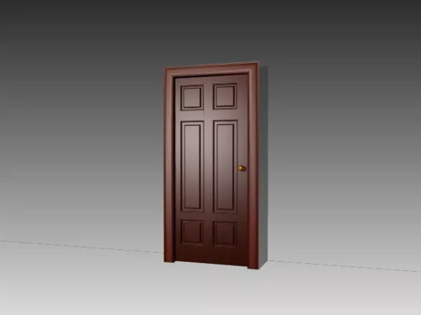 Wood Interior Office Door 3d model Wood Interior Office Door 3d model